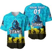 NRL Gold Coast Titans ANZAC Camo Custom Name Number Baseball Jersey