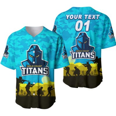 NRL Gold Coast Titans ANZAC Camo Custom Name Number Baseball Jersey NRL Gold Coast Titans ANZAC Camo Custom Name Number Baseball Jersey