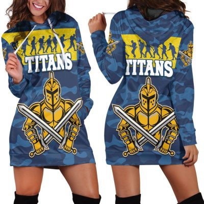 NRL Gold Coast Titans ANZAC Camo Women Hoodie Dress V1