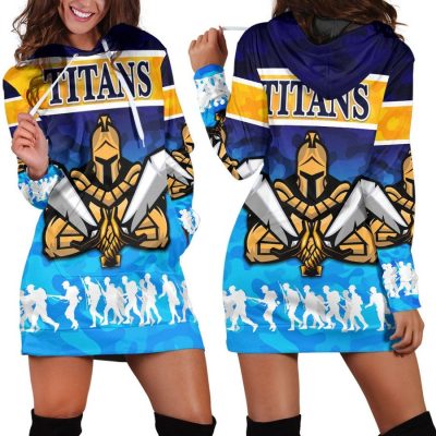 NRL Gold Coast Titans ANZAC Camo Women Hoodie Dress V2