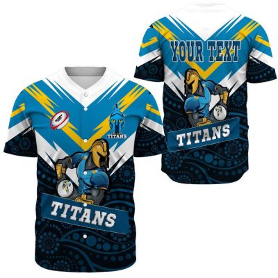 NRL Gold Coast Titans Custom Text Baseball Jersey