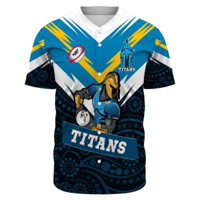 NRL Gold Coast Titans Custom Text Baseball Jersey