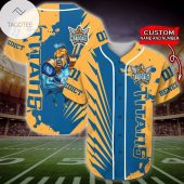 NRL Gold Coast Titans Gold Blue Custom Name Number Baseball Jersey