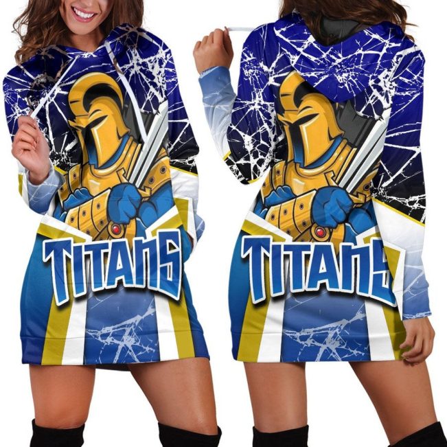 NRL Gold Coast Titans Rugby Team Women Hoodie Dress