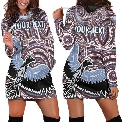 NRL Manly Warringah Sea Eagles Indigenous Aboriginal Custom Text Women Hoodie Dress