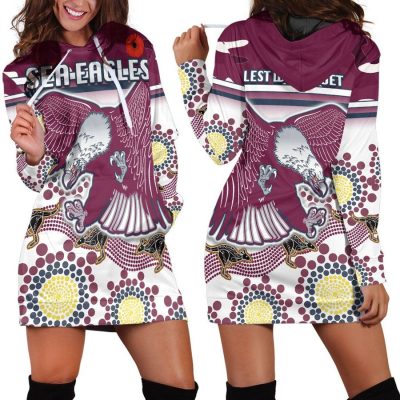 NRL Manly Warringah Sea Eagles Indigenous Lest We Forget Women Hoodie Dress