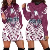 NRL Manly Warringah Sea Eagles Maori Custom Text Women Hoodie Dress