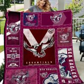 NRL Manly Warringah Sea Eagles Quilt Blanket V2