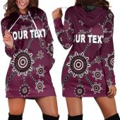 NRL Manly Warringah Sea Eagles Simple Indigenous Custom Text Women Hoodie Dress