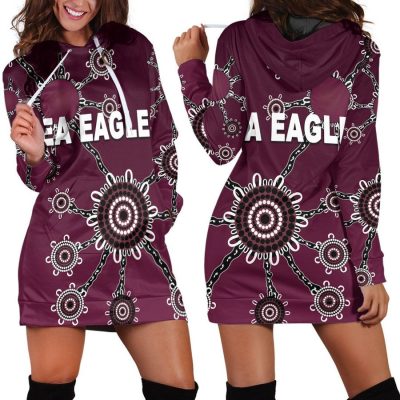 NRL Manly Warringah Sea Eagles Simple Indigenous Women Hoodie Dress