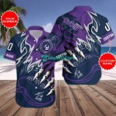 NRL Melbourne Storm Custom Name Number Claws Hawaiian Shirt