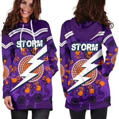 NRL Melbourne Storm Indigenous Aboriginal Women Hoodie Dress