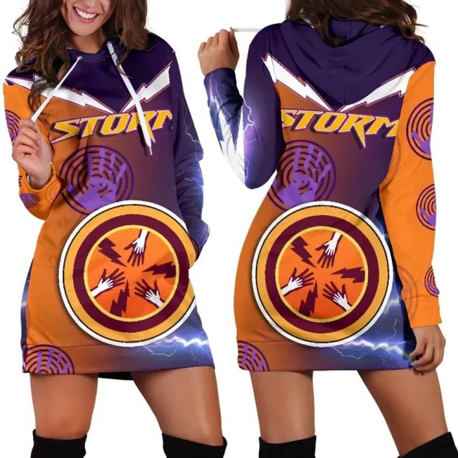 NRL Melbourne Storm Indigenous Style Women Hoodie Dress
