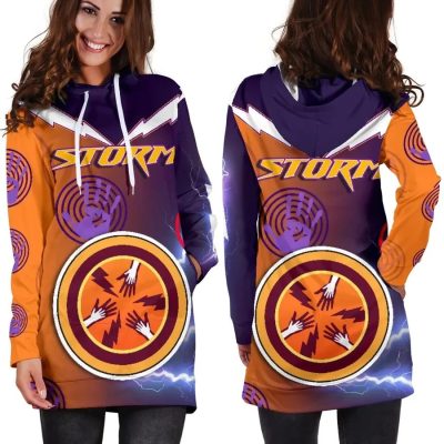 NRL Melbourne Storm Indigenous Style Women Hoodie Dress