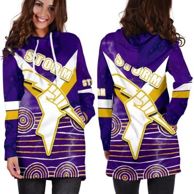 NRL Melbourne Storm Indigenous Women Hoodie Dress