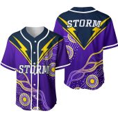 NRL Melbourne Storm Simple Indigenous Baseball Jersey