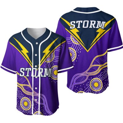 NRL Melbourne Storm Simple Indigenous Baseball Jersey