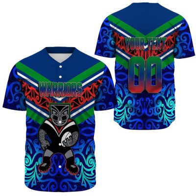 NRL New Zealand Warriors Aboriginal Tattoo Custom Name Number Baseball Jersey