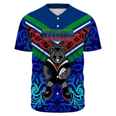 NRL New Zealand Warriors Aboriginal Tattoo Custom Name Number Baseball Jersey