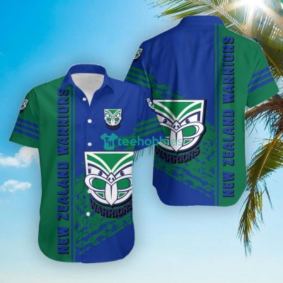 NRL New Zealand Warriors Blue Green Hawaiian Shirt V10