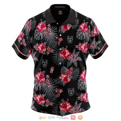 NRL New Zealand Warriors Custom Name Number Floral Hawaiian Shirt