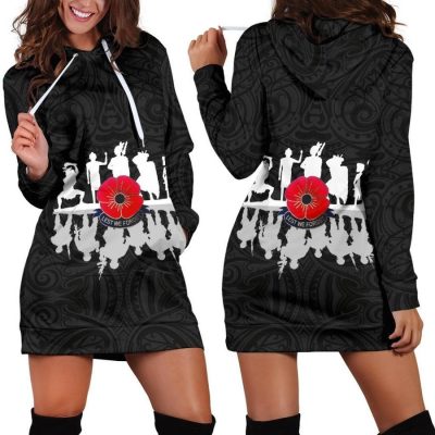 NRL New Zealand Warriors Lest We Forget ANZAC Day Women Hoodie Dress
