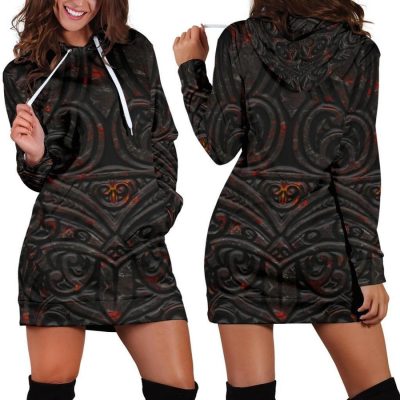 NRL New Zealand Warriors Maori Tiki Vocalno Women Hoodie Dress