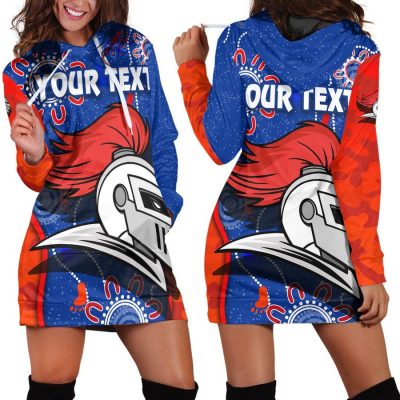 NRL Newcastle Knights Aboriginial Custom Text Women Hoodie Dress