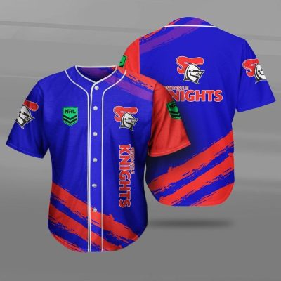 NRL Newcastle Knights Blue Red Baseball Jersey