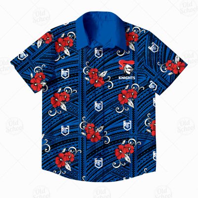 NRL Newcastle Knights Custom Name Number 2021 Tribal Hawaiian Shirt