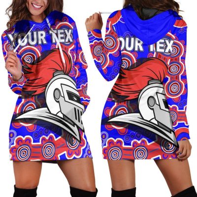 NRL Newcastle Knights Indigenous Custom Text Women Hoodie Dress