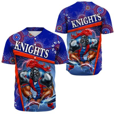 NRL Newcastle Knights Mascot Indigenous Baseball Jersey