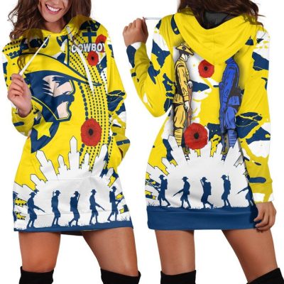 NRL North Queensland Cowboys ANZAC Limited Edition Women Hoodie Dress
