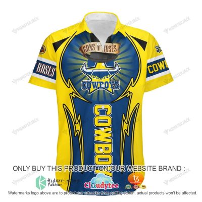 NRL North Queensland Cowboys Custom Name Number Guns N' Roses Hawaiian Shirt