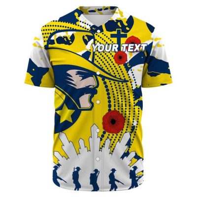 NRL North Queensland Cowboys Custom Text ANZAC Limited Edition Baseball Jersey