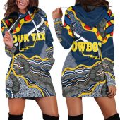 NRL North Queensland Cowboys Custom Text Indigenous Limited Women Hoodie Dress