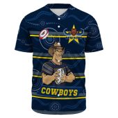 Nrl North Queensland Cowboys Custom Text Navy Indigenous Baseball Jersey 0804.jpeg - demo10
