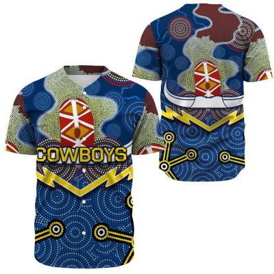 NRL North Queensland Cowboys Indigenous New Style Baseball Jersey