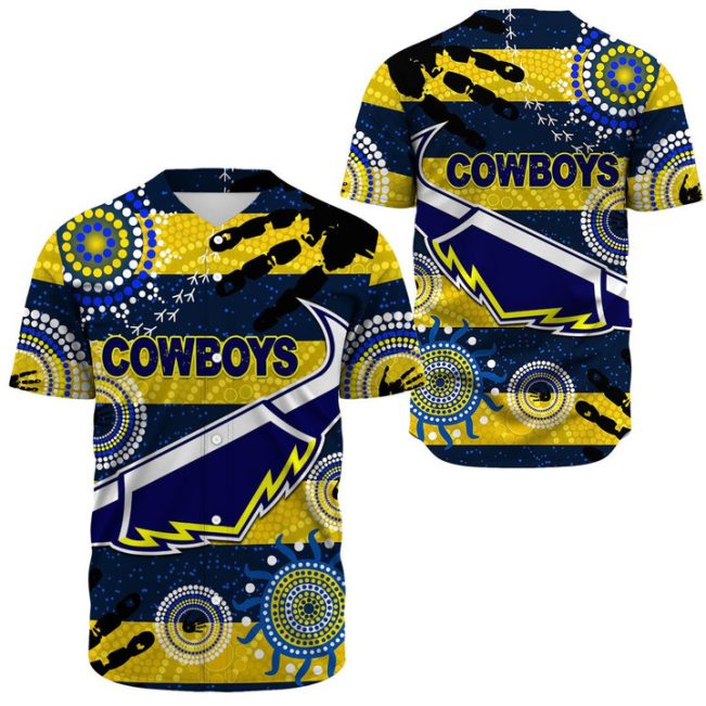 NRL North Queensland Cowboys Special Indigenous Style Baseball Jersey