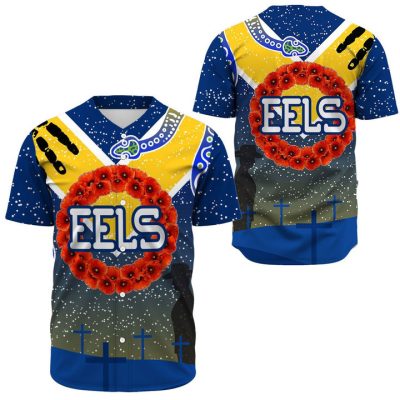 NRL Parramatta Eels ANZAC Day Poppy Baseball Jersey