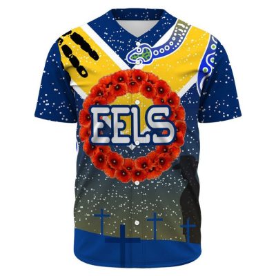 NRL Parramatta Eels ANZAC Day Poppy Baseball Jersey
