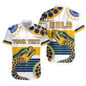 NRL Parramatta Eels Christmas Custom Text Indigenous White Hawaiian Shirt