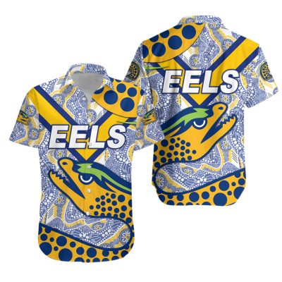 NRL Parramatta Eels Christmas Indigenous Simple Style - White Hawaiian Shirt