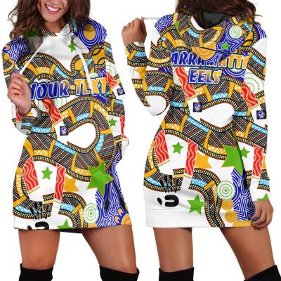 NRL Parramatta Eels Custom Text Indegenous Women Hoodie Dress