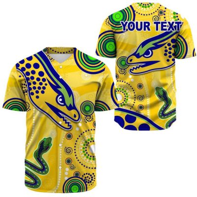 NRL Parramatta Eels Custom Text Indigenous Yellow Baseball Jersey