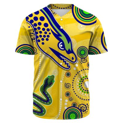 NRL Parramatta Eels Custom Text Indigenous Yellow Baseball Jersey