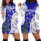 NRL Parramatta Eels Custom Text NAIDOC Blue Version Women Hoodie Dress