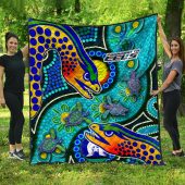 NRL Parramatta Eels Indigenous With Aboriginal and Torres Strait Islander Flag Quilt Blanket
