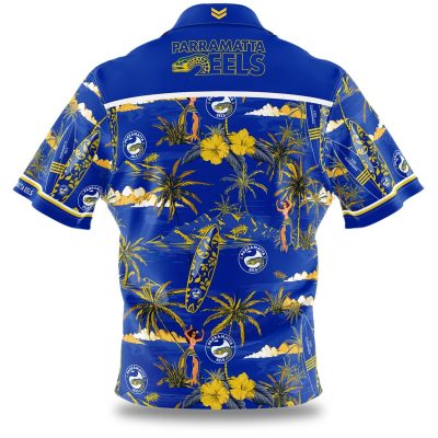 NRL Parramatta Eels Surfboard Blue Hawaiian Shirt