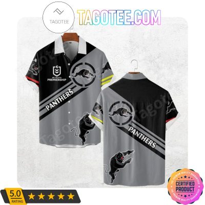 NRL Penrith Panthers Black Silver Hawaiian Shirt V16